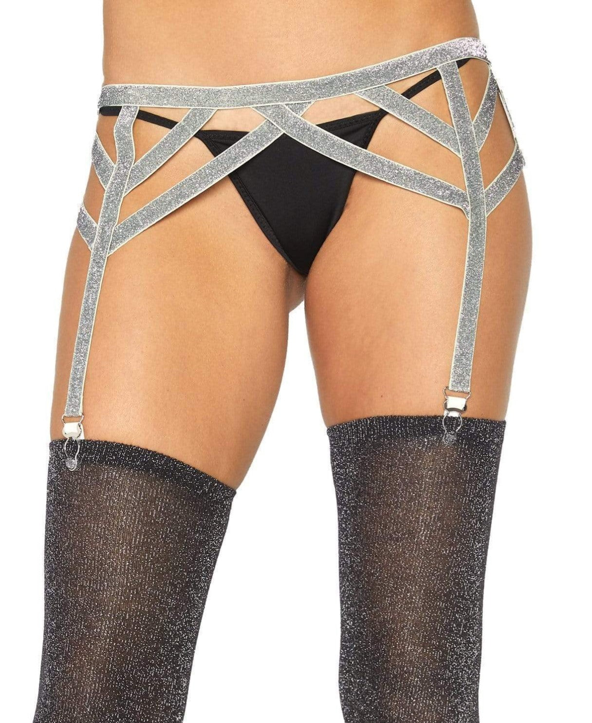 Shimmer Lurex Elastic Garter Belt