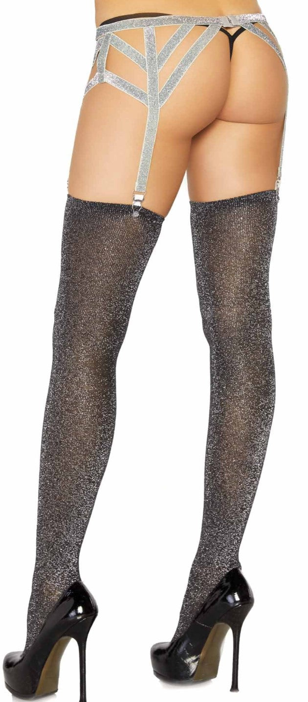 Shimmer Lurex Elastic Garter Belt
