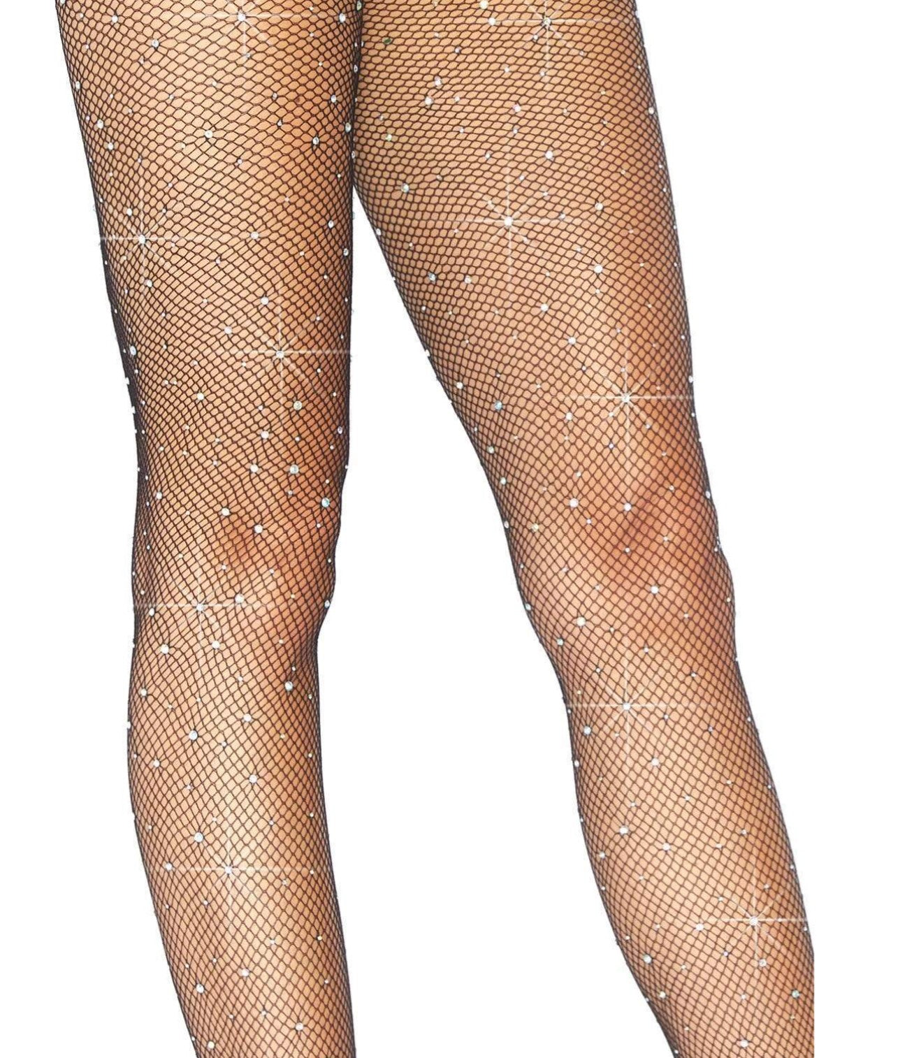 Fishnet Crystalized Tight with multi sizes iridescent Rhinestone