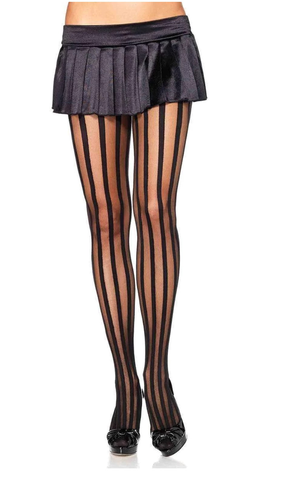 Pantyhose with vertical stripes