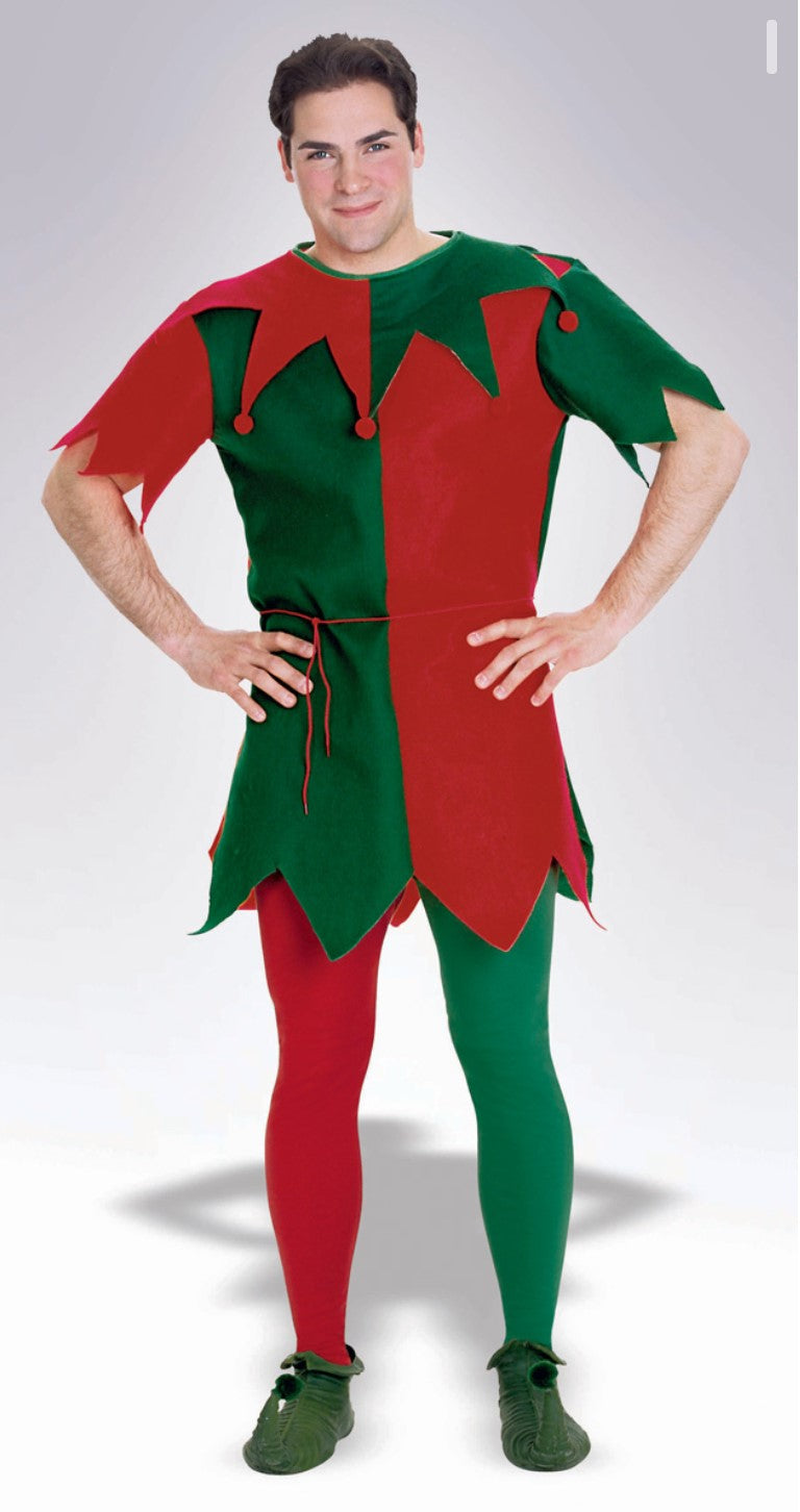 Split Red and Green Adult Tights