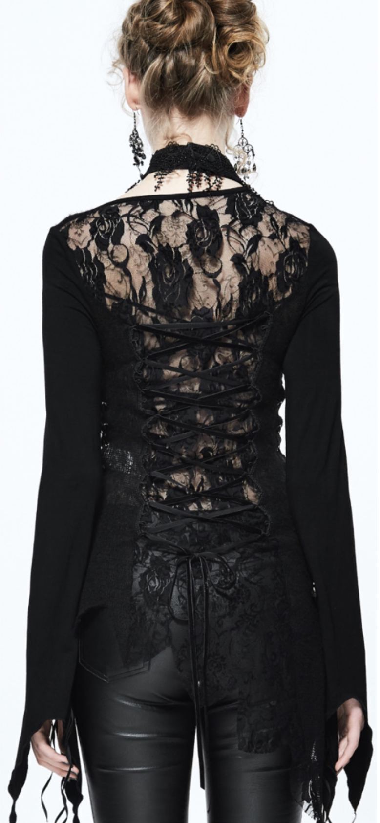 Punk Lace Witch Asymmetrical Top