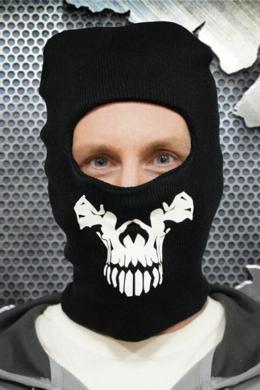 Gothic skull printed ski mask
