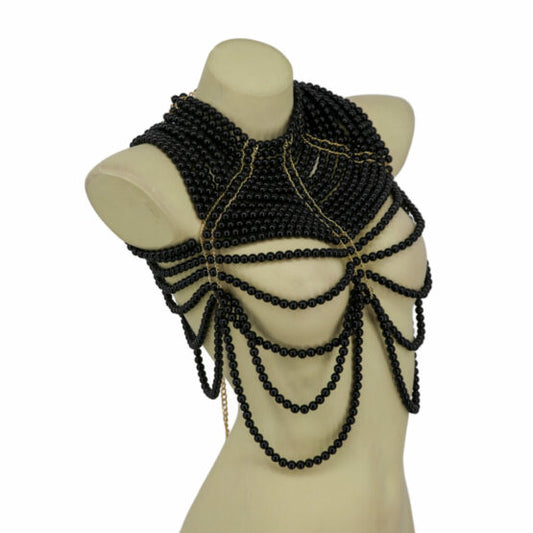 High Neck chunky pearl bodychain