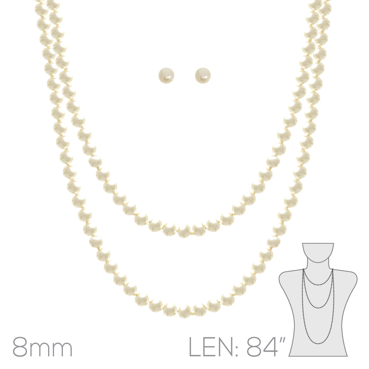 84″ knot pearl set