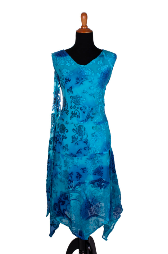 Burnout Velvet Medallion Design Dress