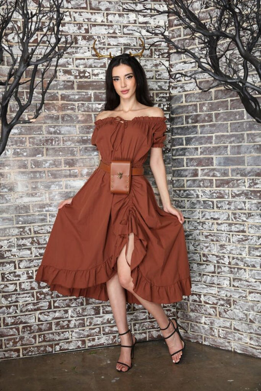 Chemise Ruche Cotton Dress
