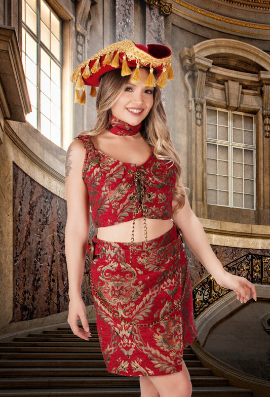 Pirate Red Damask