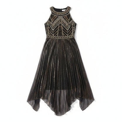 Beaded Halter Neck Flapper Dress