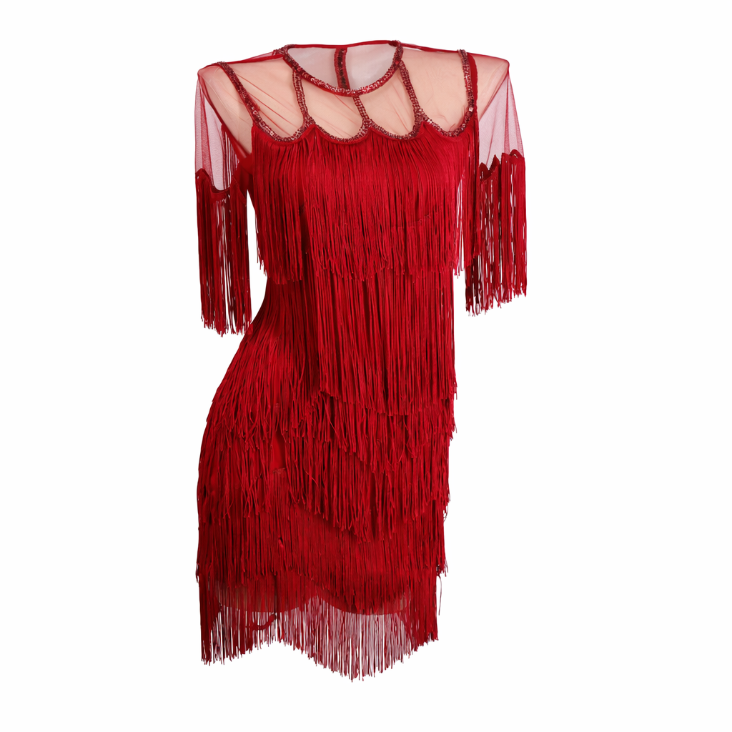 Red Fringe Flapper Dress