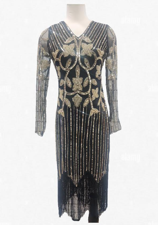 Flapper Art Deco Black
