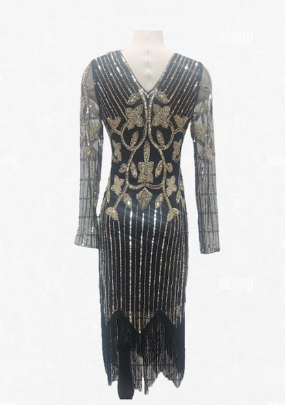 Flapper Art Deco Black