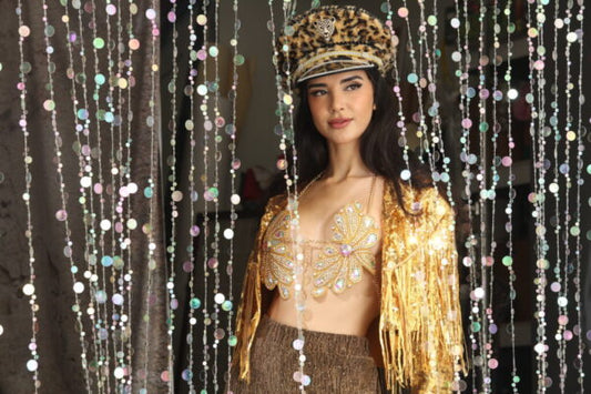 Sequin Jacket with Fringes