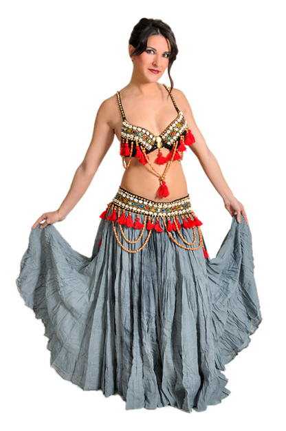 Tribal Belt with Gems and Wooden Swags