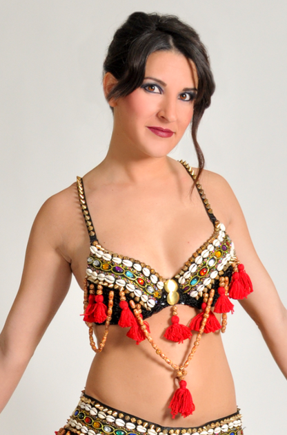 Tribal Top with Gems and Wooden Swags