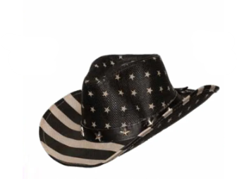 Black/Gray American Flag Cowboy Hat