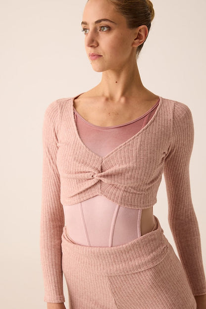 Stretch Knit Top with Decorative Knot