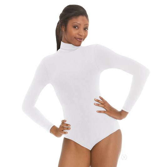 Microfiber Zipper Back Mock Neck Leotard