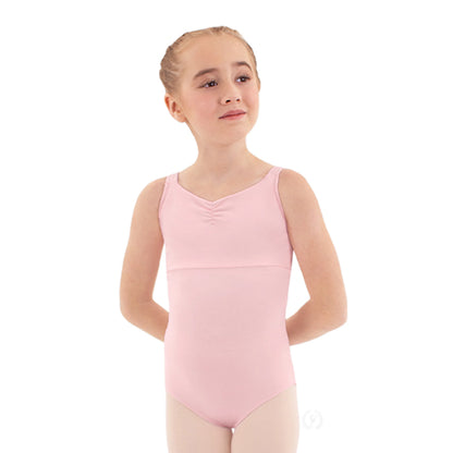Child Microfiber Pinch Front Slim Tank Leotard