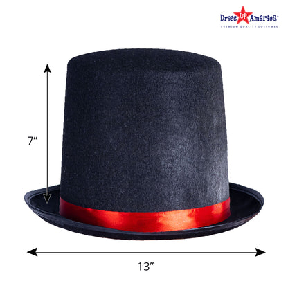 Red Trimmed Tuxedo Top Hat