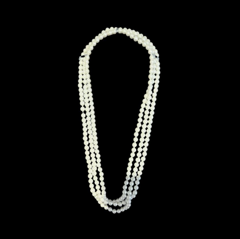 Knotted Pearl Long Necklace