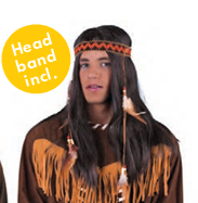 Wig-Native Inspired-Black w/Headband