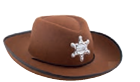 Hat Cowboy w/Star w/Badge