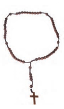 Necklace-Wood Beads w/Cross