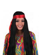 Wig Long Black w/Headband