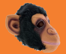 Mask Latex w/Hair-Ape