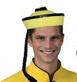 Hat Chinese w/Ponytail