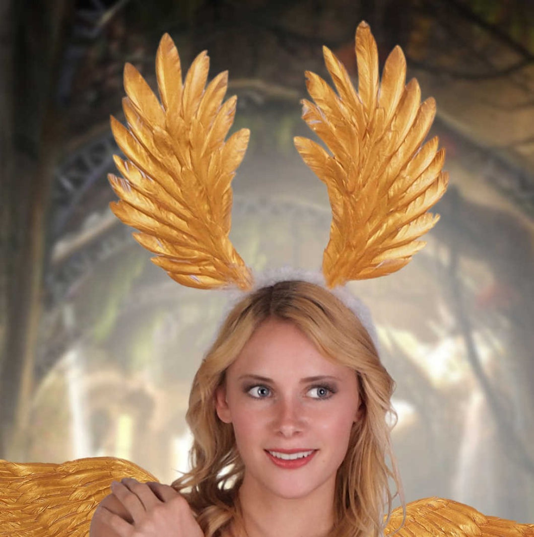 Gold Greek Angel Feather Headband