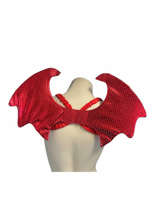 Red Rhinestone Devil Wings