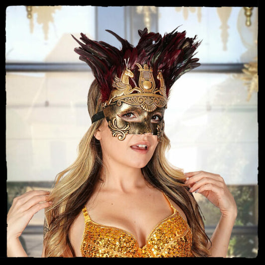 Plastic Mask with Feather