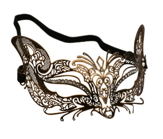 Metal Mask w/ Diamonds and Elastic Band