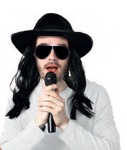 Hat Black w/Hair