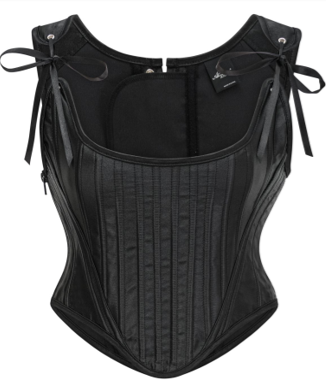 Satin Ribbon Corset with Panel Stitching