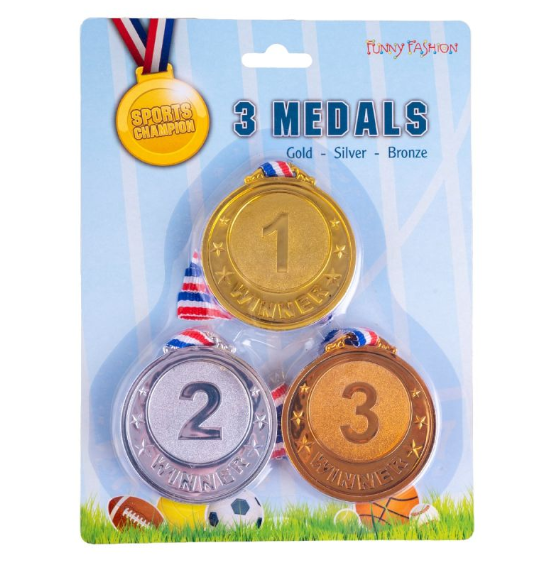 Medals-3 pcs-Gold-Silver-Bronze