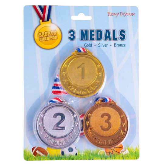 Medals-3 pcs-Gold-Silver-Bronze