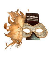 Gold Feather Mesh Party Mask