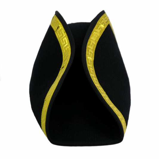 Tricorn Pirate hat with Gold Trim