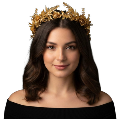 Goddess Floral Gold Crown