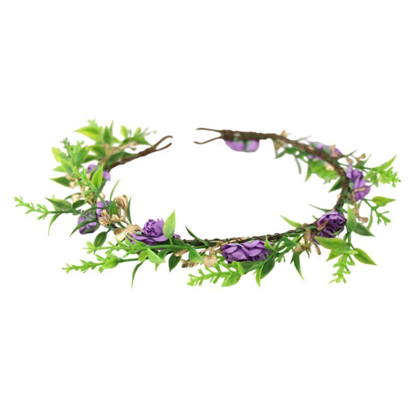Peach and cream rose woodland floral crown