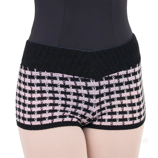 Soft Knit Houndstooth Warm Up Shorts