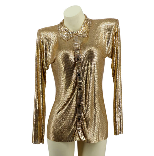 Gold Metal Mesh Top