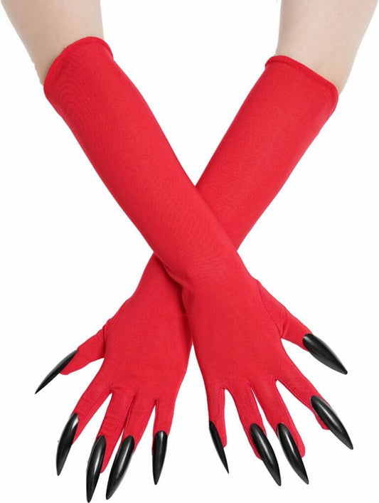 Red Devil Long Gloves with Nails