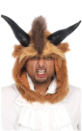 Men's Brutal Beast Hood Mask With Horns