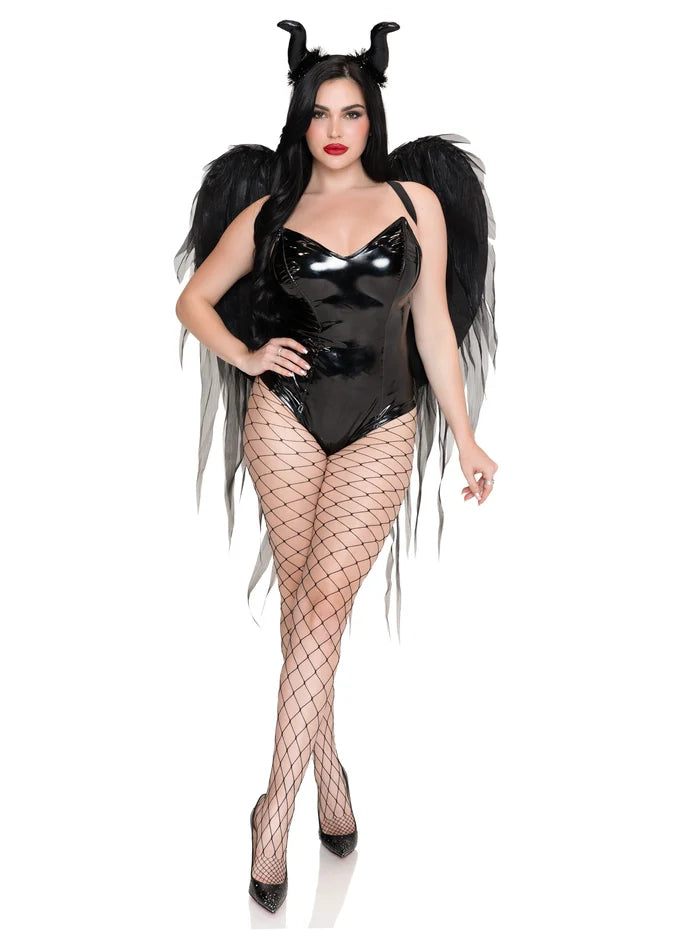 Dark Enchantress Chiffon Wings and Horn Headband.