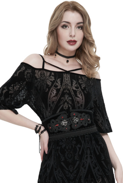 Embroidered Gem Girdle Corset