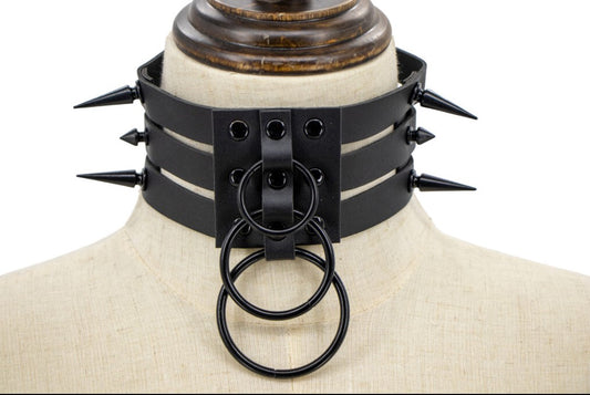Black Spike Choker 3 Rows